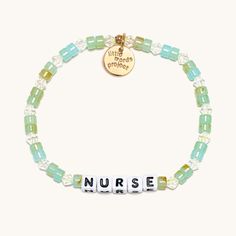 Nurses make the world go ‘round! Thank a nurse for the incredible care they give... Nurse Beaded Bracelet, Nurse Bracelet Diy, Nursing Bracelet, Nurse Bracelet, Bracelet Business, Little Words Project, Letter Bead Bracelets, Health Bracelet, Painting Stuff