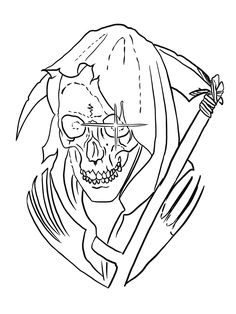 a drawing of a skeleton with glasses holding a sculler in his hand and looking at the viewer