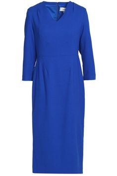 Wool-crepe dress | GOAT | Sale up to 70% off | THE OUTNET Sports Bra Design, Wool Crepe, Dress Sale, Fashion Pieces, Crepe Dress, Blue Wool, Knee Length Dresses, Fashion Outlet