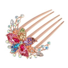 Side Comb, Rhinestone Hair Comb, Clip Design, Crystal Hair Comb, Flower Hair Comb, Rhinestone Hair, Crown Headband, Hair Combs, Flower Hair Accessories