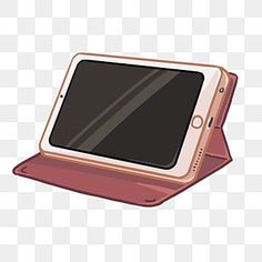 an electronic device sitting on top of a tablet computer case, transparent background png and psd