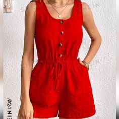 Super Cute, Fabric Is Thick And Great Quality Short Jumpsuit Outfit, Women Dress Collection, Lounge Outfit, Red Romper, Lazy Day Outfits, Casual Rompers, Easy Trendy Outfits, Romper Outfit, Short Jumpsuit