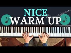 someone is playing the piano with their hands on top of it that says nice warm up