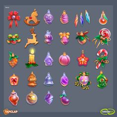 christmas ornaments and decorations are shown in this screenshote image from the game candy land