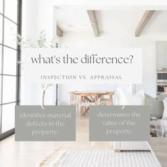 what's the difference? inspection vs appraisal identifies material in the property