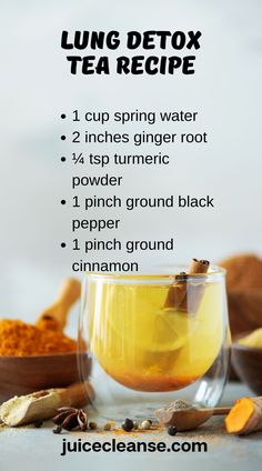 Lung cleansing tea recipe | best lung detox tea | Lung Detoxing Tea | lung cleansing drink Lung Detox, Healthy Drinks Smoothies, Healthy Juice Recipes, Home Health Remedies, Herbs For Health, 140 Pounds, Healthy Drinks Recipes