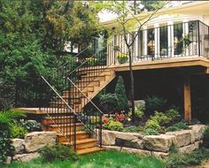 a house that has some stairs in front of it