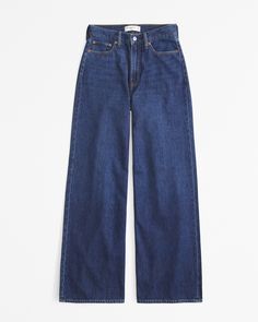 Women's High Rise Wide Leg Jean | Women's New Arrivals | Abercrombie.com Playing Dress-up, High Rise Wide Leg Jeans, Super Dark, Relaxed Jeans, Petite Fashion, Denim Fabric, Get Dressed, Wide Leg Jeans, Leg Jeans