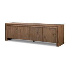 the sideboard is made out of wood and has two doors on each side, one door