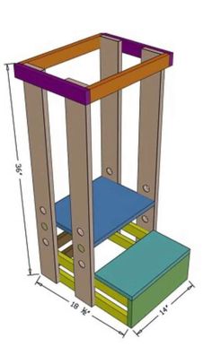 the plans to build a children's bed with stairs and storage space for toys