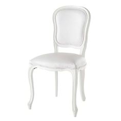 a white chair with an oval back and upholstered seat, on a white background