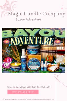 an advertisement for the magic candle company, bayo adventure is shown in this ad