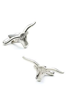 A smart longhorn design tops smart cuff links in a crisp silvertone shine. Silvertone plating. By Cufflinks, Inc.; imported. Men's Furnishings. Longhorn Steer, Nickel Plating, Silver Cufflinks, Mens Cologne, Mens Gift Sets, Cuff Links, Eyeshadow Makeup, Pumps Heels, Neiman Marcus