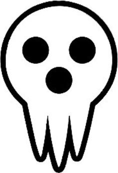 a black and white image of a ghost with two eyes on it's head