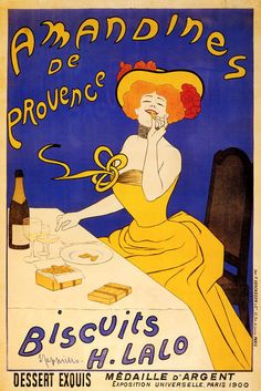 an advertisement for biscuits and wine from the french brand amandines de provene