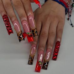 #nails #nailart #nailsofinstagram #manicure #gelnails #nailsoftheday #beauty #nail #nailsart #naildesign #nailsdesign #nailtech #nailsnailsnails #acrylicnails #nailsonfleek #nailstagram #naildesigns #u #nailartist #instanails #nailstyle #nailinspo #nailpolish  #halloweennails #halloweennailart Cherry Red Nails, Cheetah Print Nails, Cheetah Nails, Nail Art Gel, Pour Art, Print Nails, Long Square Acrylic Nails