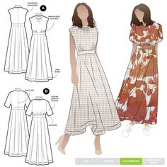 a woman's dress and top sewing pattern