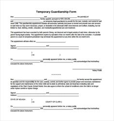 the temporary guardians form is shown in this image