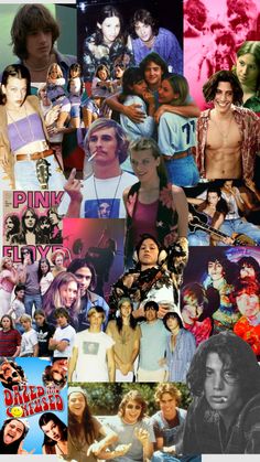 the collage shows many different people and their names in pink, blue, red, white