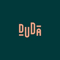 the word duda written in orange and pink on a dark green background with an orange outline