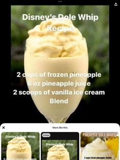 Dole Whip Recipe, Dole Whip, Sweet Snacks Recipes, Punch Recipes, Fruit Smoothie Recipes, Fun Baking Recipes, Frozen Drinks