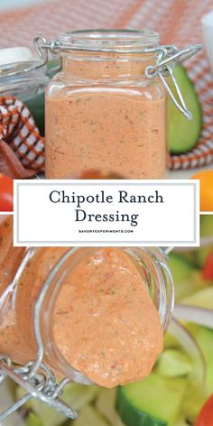 chipotle ranch dressing in a glass jar