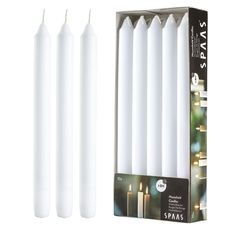 10 Pack Straight Unscented White Candles - 9.5 Inch Tall White Candlesticks - Dripless Long Burning Candles for Dinner Table, Weddings, Home Decoration, Holidays - 8 Hour Burn Time UNSCENTED, DRIPLESS, AND SMOKELESS DINNER CANDLES: Made with 100% paraffin premium wax, these straight tall white candles are unscented, dripless, and odorless, making them the perfect dinner or romantic date candle. Use them at parties, restaurants, at home, or for weddings to set the scene, and the mood. They are both indoor and outdoor candles that can withstand different climates and settings. BELGIAN HANDMADE TAPER CANDLES: Our candle sticks are made by hand in Belgium, where they are measured for quality, burn-time, and presentation, so they are of the highest presentation available today. Our Belgian cand Tall White Candles, Luxurious Dinner, White Taper Candles, Candles For Christmas, Dripless Candles, White Candle Sticks, Candle Picture, Dinner Candle, Dinner Candles