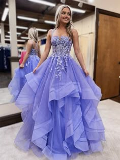 Prom Dresses Lilac, Light Purple Prom Dress, Dresses Lilac, Graduation Dresses Long, Purple Tulle, Formal Dresses Graduation, Purple Prom, Purple Prom Dress, Lace Formal Dress