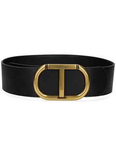 black artificial leather pebbled texture logo-buckle fastening gold-tone hardware punched holes adjustable fit Texture Logo, Chanel 2, Iconic Bags, Demi Fine Jewelry, Belt Black, Flat Boots, Buckle Belt, Fine Earrings, Ballet Flat Shoes