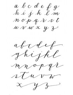 the upper and lowercase letters are handwritten in cursive writing with black ink