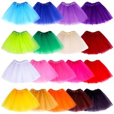 PRICES MAY VARY. Package included: 18 pcs multicolor toddler ballet tutu skirt (the tutu has 3-layer tulle, each girls tutu skirt has one color featuring pink, white, blue, red,black, purple, khaki, green, etc.), which will meet your kids dressing up demand and make your girls more adorable and beautiful. Size tutu for girls: our 18 solid color ballet tutu skirt measures 11.8 inches long and the waistline is 16-25 inches. The waistband can stretch up to 26inches. Suitable for girls 2-8 years old Toddler Girl Birthday Party, Red Tutu Skirt, Halloween Tutu Dress, Princess Tutu Dresses, Toddler Ballet, Baby Costumes Girl, Red Tutu, Halloween Tutu, Girl Tutu Skirt