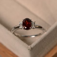 Ruby Ring Simple Silver, Ruby Rings Silver, Engagement Ring With Red Stone, Silver Ruby Rings, Silver Garnet Engagement Ring, Silver Ring Gemstone, Red Engagement Ring Silver, Garnet Silver Ring