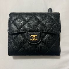 Like New, Made In Italy Designer Black Compact Coin Purse, Luxury Bifold Clutch With Removable Pouch, Classic Black Shoulder Bag With Card Slots, Luxury Wallet With Dust Bag For Daily Use, Luxury Black Wallet For Everyday Use, Luxury Black Everyday Wallet, Luxury Black Everyday Wallets, Black Luxury Coin Purse, Luxury Bifold Wallets With Removable Pouch