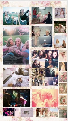 the collage shows many different pictures and people in their life, including two women