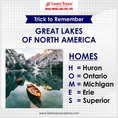 a poster with the words, great lakes of north america homes and other things to see