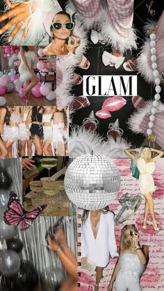 Glam 21st Birthday Party Ideas, Glitz And Glam Nashville, New Year’s Eve Birthday Party Ideas, Glam Bachelorette Party Theme, Glam 21st Birthday, Pink Bachelorette Decorations, Glam Pink Party, Bachelorette Outfit Theme Ideas, Pink Hens Party Outfits