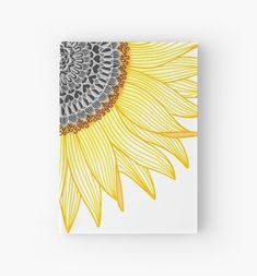 a yellow and gray sunflower on a white background