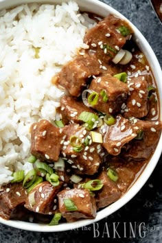 a white bowl filled with meat and rice