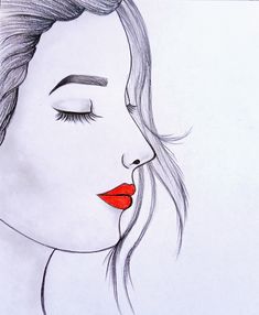 Girl Face Drawing Draw Side Face, Simple Drawing Ideas Easy, Face Pencil Drawing, Easy Drawing Step By Step, Simple Drawing Ideas, Easy Drawing Steps, Drawing Step By Step