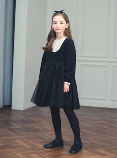 School Uniform Outfits, Yoke Dress, Black Tulle, Embroidery Art, Ruffles, Kids Fashion, Fashion Dresses, One Piece, Dresses