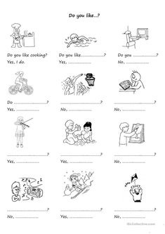 the worksheet for children to learn how to do different things in their life