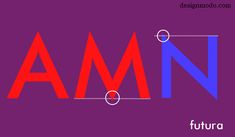 the letters amn are arranged in different colors