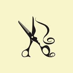 a pair of scissors that are next to some hair