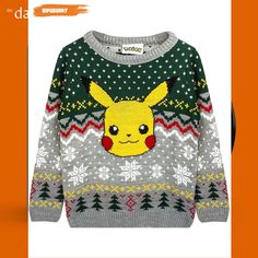 a sweater with a pikachu on it