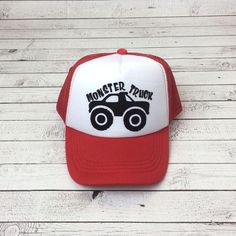 Monster Truck Hat, Kids Hats, Trucker Hat for Kids, Foam Mesh Hat, Youth Hat, Pony Hat, Baseball Hat Red Adjustable Themed Hat, Fun Red Trucker Hat, Fun Red Snapback Baseball Cap, Novelty Red Cap Hat, Red Novelty Hat One Size Fits Most, Red Novelty Hat One Size, Red Themed Cap Hat, Themed Red Cap, Red Novelty Hat