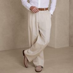 Season:Spring  Summer; Fabric:Linen Cotton Blend; Gender:Men's; Style:Basic,Fashion; Occasion:Holiday,Daily,Casual; Fit Type:Regular Fit; Function:Breathable,Comfort; Waistline:Mid Waist; Pattern:Plain; Design:Front Pocket,Straight Leg; Pants Type:Dress Pants,Linen Pants,Pleated Pants,Summer Pants; Fly Type:Button; Front page:FF; Listing Date:12/20/2023; Hips:; Length:; Waist:; Fit US Size: Summer Full-length Chinos With Pockets, Summer Workwear Full Length Chinos, Casual Tailored Full Length Bottoms, Tailored Full-length Casual Bottoms, Full Length Pants For Business Casual In Summer, Beige Formal Bottoms With Pockets, Full Length Business Casual Summer Pants, Casual Beige Full-length Dress Pants, Full Length Smart Casual Summer Pants