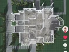 an aerial view of a house with lots of rooms