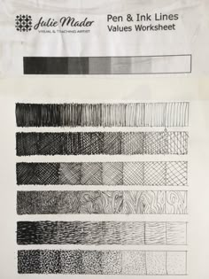 some type of pen and ink lines that are in different colors, shapes and sizes