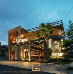 Restaurant Facade, Rooftop Restaurant Design, Restaurant Exterior Design, Cafe Exterior, Restaurant Plan, Modern Restaurant Design, Commercial Design Exterior, Outdoor Restaurant Design, Restaurant Exterior