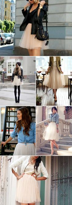 Tulle skirts! Short Tulle Skirt, Tule Rok, Full Tulle Skirt, Outfit Trends, Carrie Bradshaw, David Beckham, Fall Fashion Trends